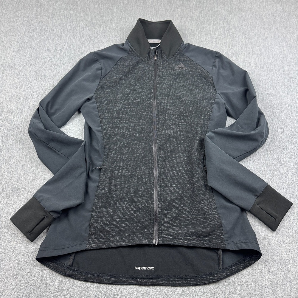 Adidas‎ Jacket Womens XS Gray Supernova Storm Full Zip Running Athletic Gym